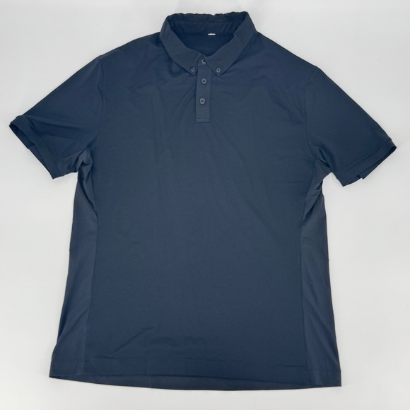 Lululemon Men's Black Performance Polo Shirt Button Down Athletic Medium - Picture 2 of 5